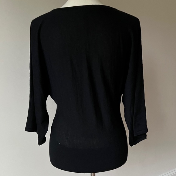 Talbots Merino Wool Size XSmall Black Scoop Neck Dolman Sweater - Picture 6 of 11